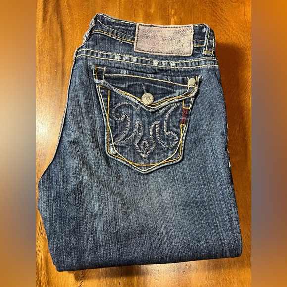 MEK New Mazatlan Bootcut Ladies Denim Buckle Low Rise Size 30/32 Waist 16.5 Flat - Picture 1 of 7